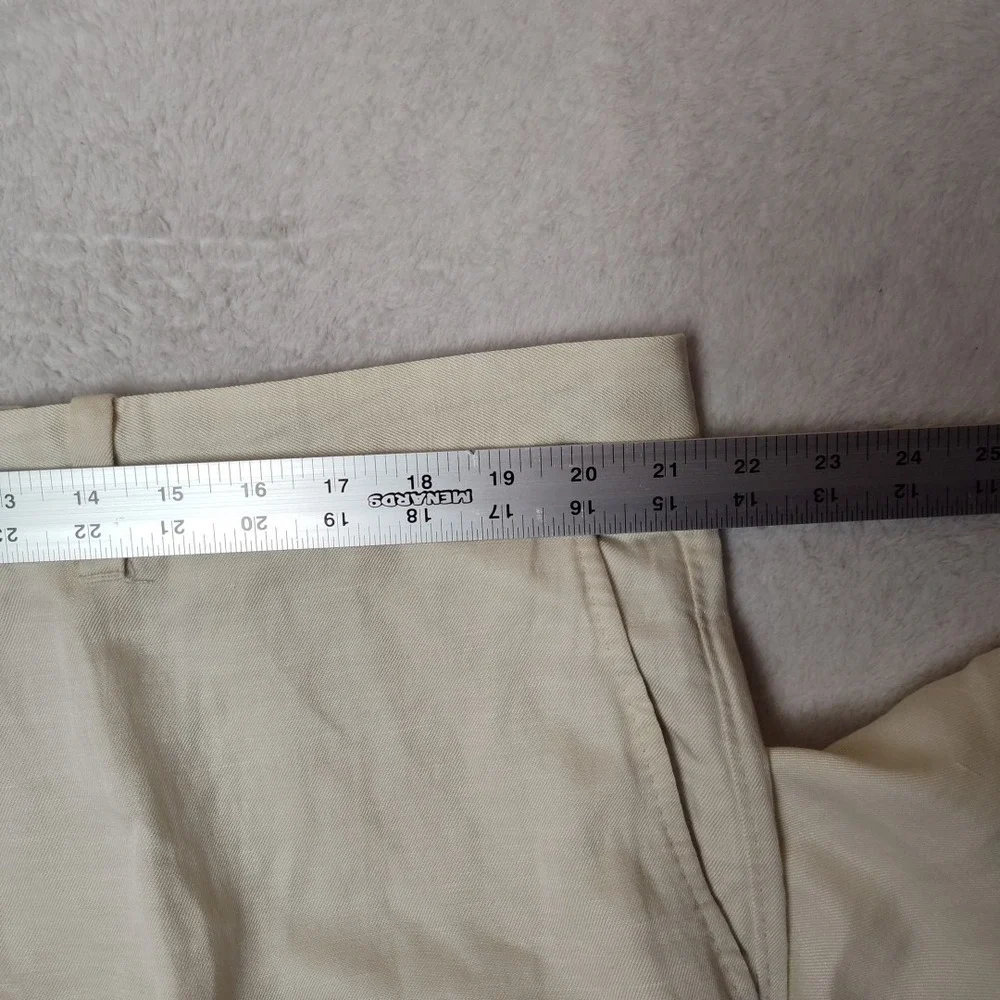 Tommy Bahama Pants Mens 40x30 Beige Lyocell Linen Straight Pleated Island Travel